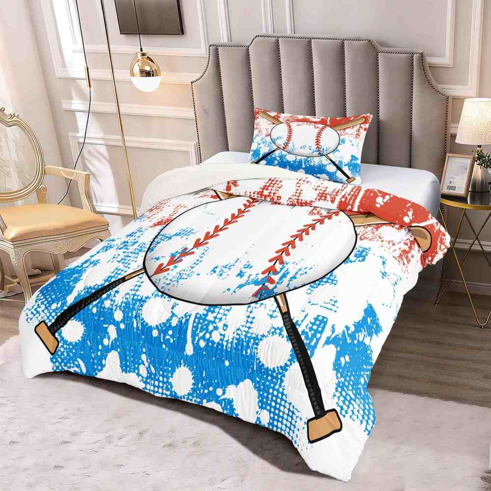 Artistic Splatter Baseball Comforter Set for Boys | CozyLil