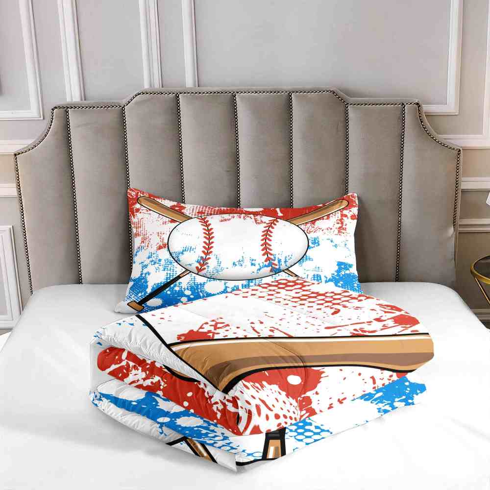 Artistic Splatter Baseball Comforter Set for Boys | CozyLil