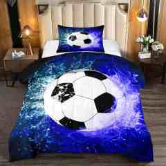 Blue Flame Soccer Ball Comforter Set for Kids & Teens | CozyLil