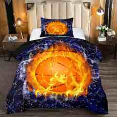 Flaming Basketball Lightning Comforter Set for Boys | CozyLil