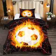 Fire Soccer Ball Lightning Comforter Set for Kids | CozyLil