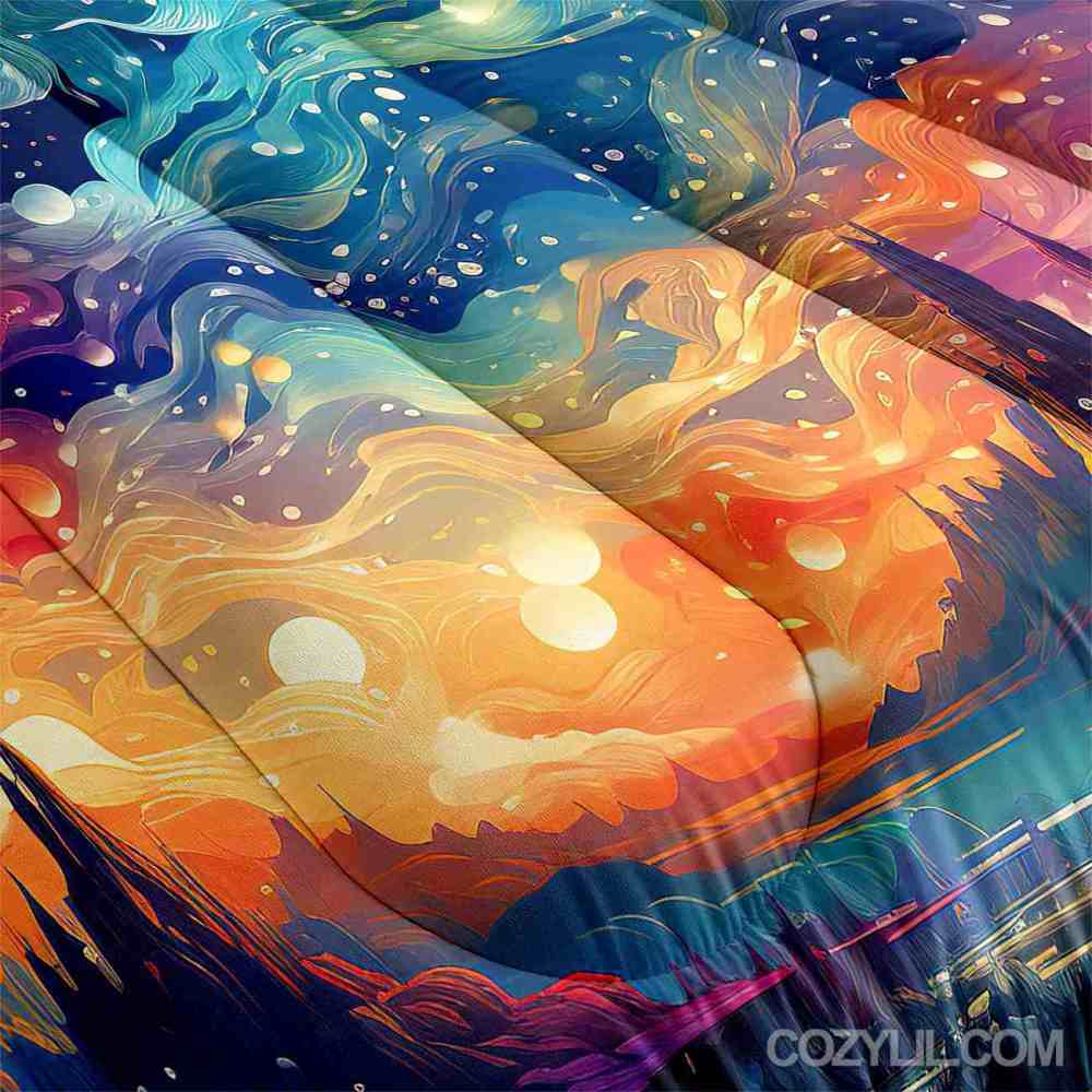 Cosmic Dreamscape Mountains Comforter Set Kids Bedroom Decor | CozyLil