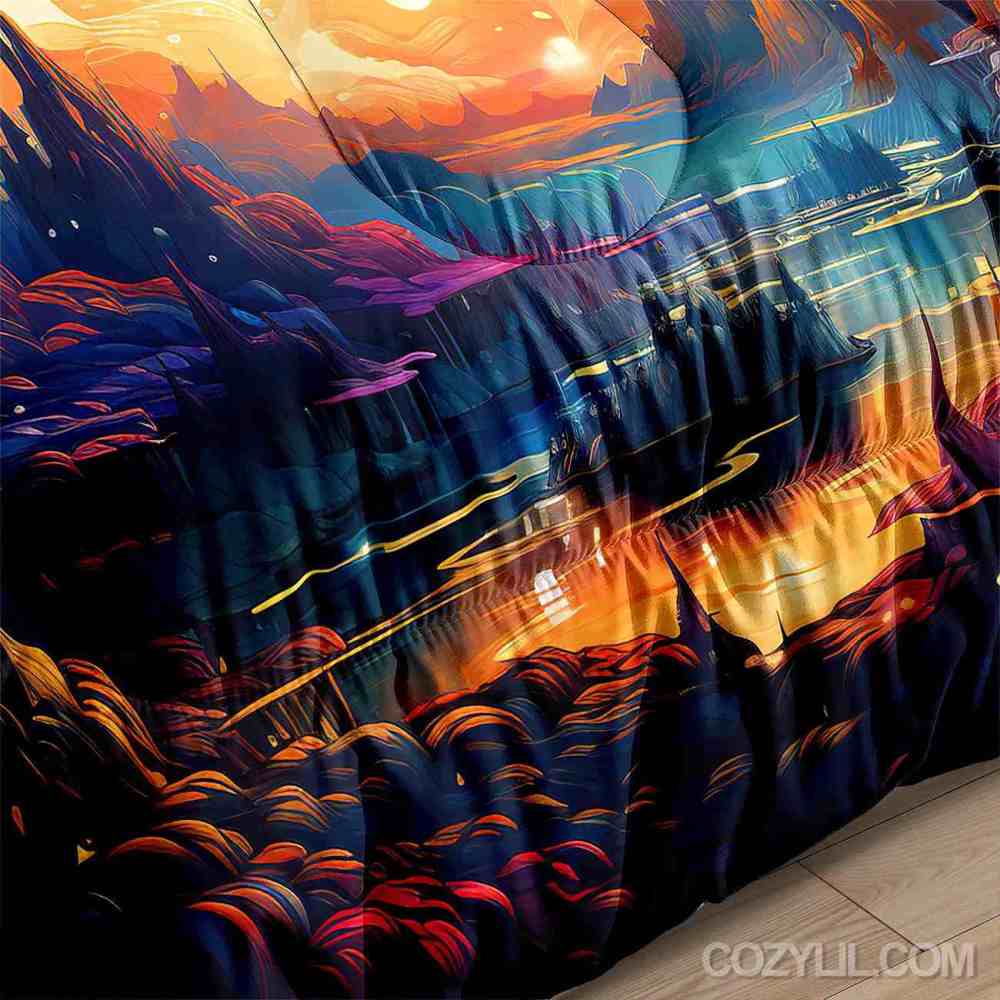 Cosmic Dreamscape Mountains Comforter Set Kids Bedroom Decor | CozyLil
