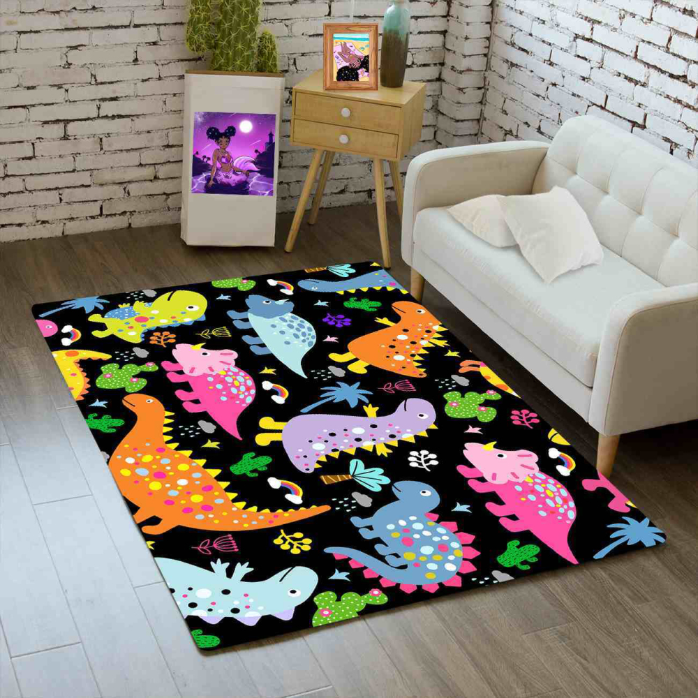 Tropical Palm Dinosaur Kids Playroom Carpet | CozyLil