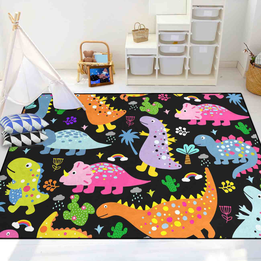 Tropical Palm Dinosaur Kids Playroom Carpet | CozyLil