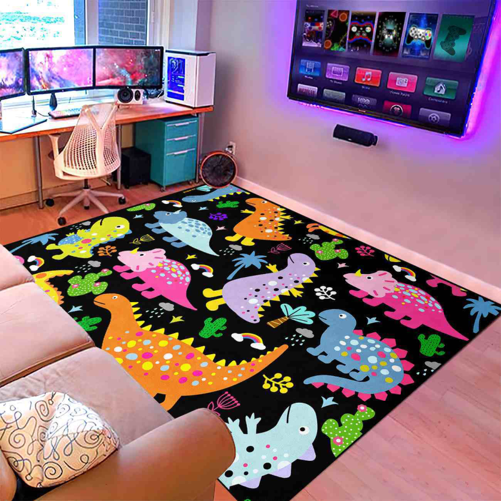 Tropical Palm Dinosaur Kids Playroom Carpet | CozyLil