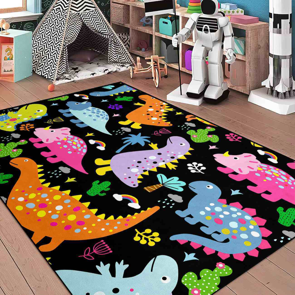 Tropical Palm Dinosaur Kids Playroom Carpet | CozyLil
