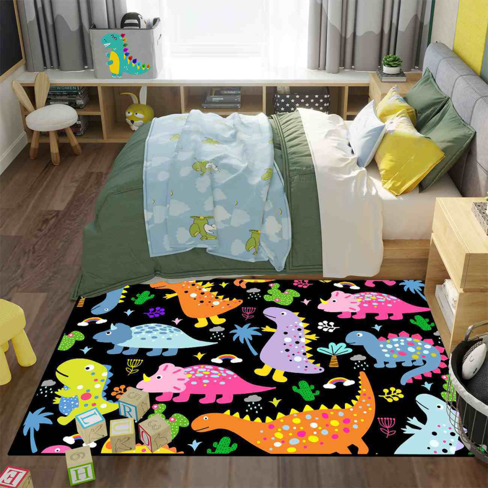Tropical Palm Dinosaur Kids Playroom Carpet | CozyLil