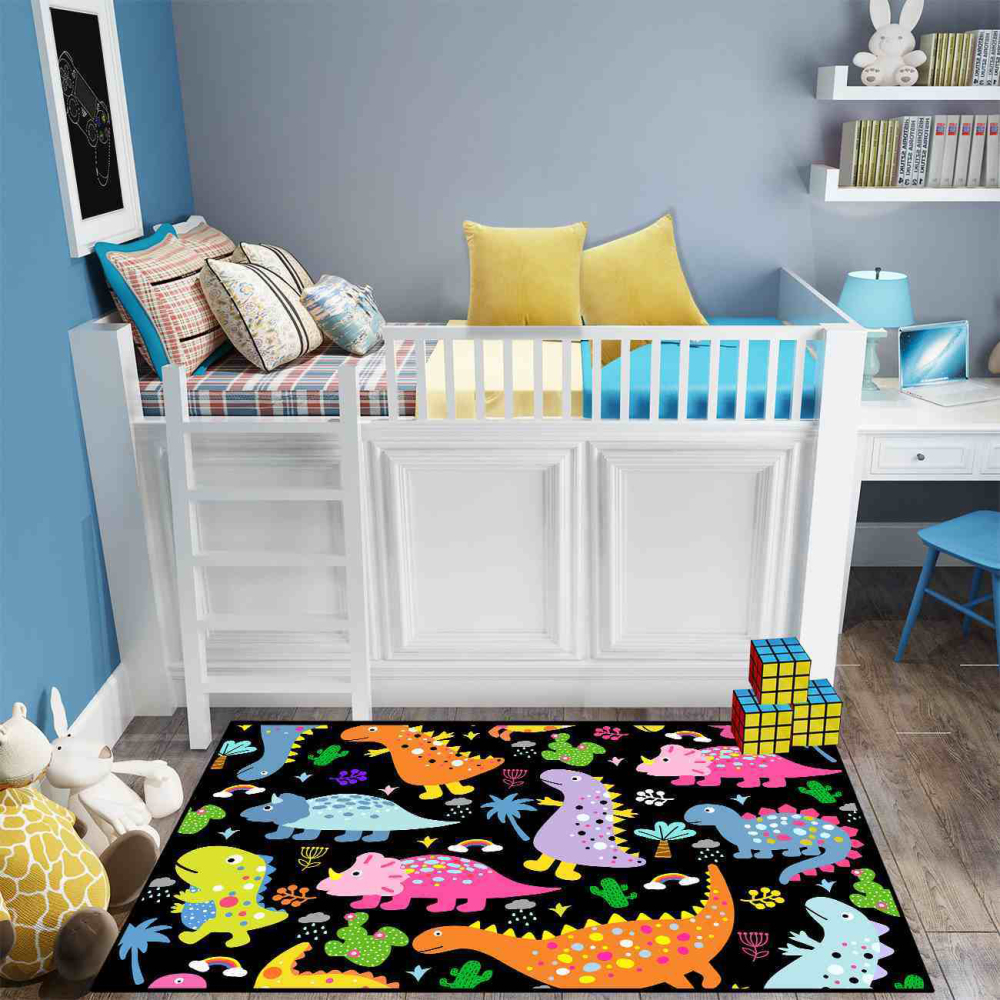 Tropical Palm Dinosaur Kids Playroom Carpet | CozyLil
