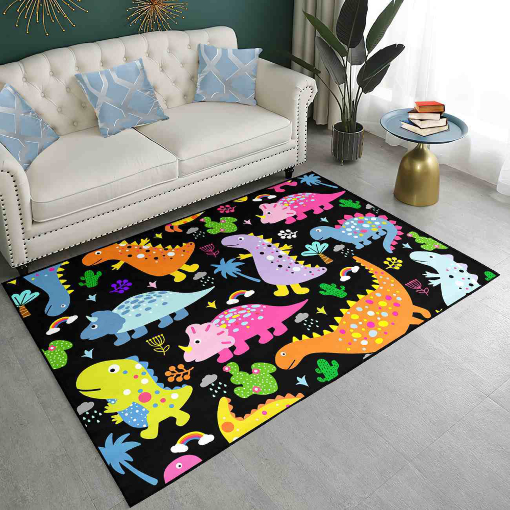 Tropical Palm Dinosaur Kids Playroom Carpet | CozyLil