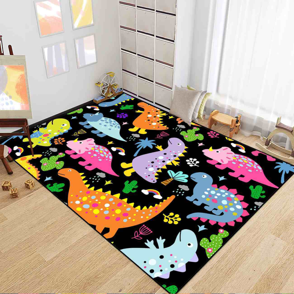 Tropical Palm Dinosaur Kids Playroom Carpet | CozyLil