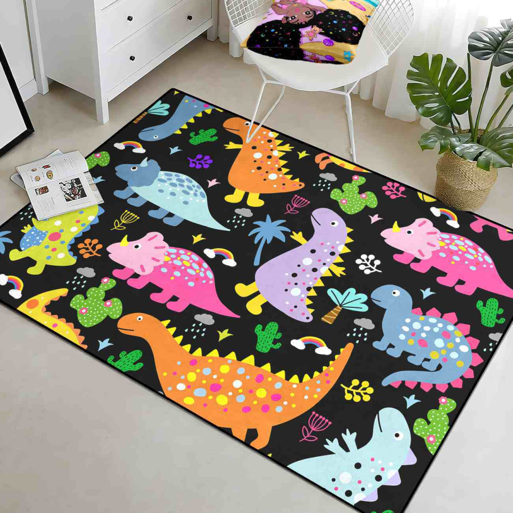 Tropical Palm Dinosaur Kids Playroom Carpet | CozyLil