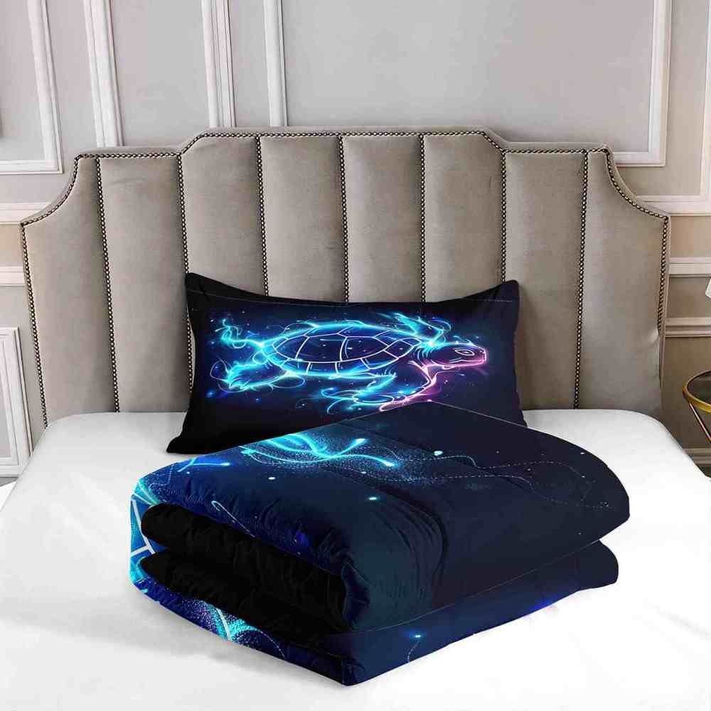 Cosmic Nebula Sea Turtle Comforter Set for Teens & Kids | CozyLil
