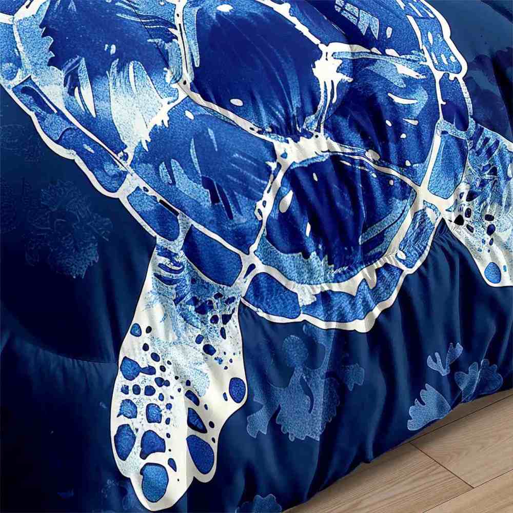 Mandala Art Sea Turtle Blue Comforter Set | CozyLil