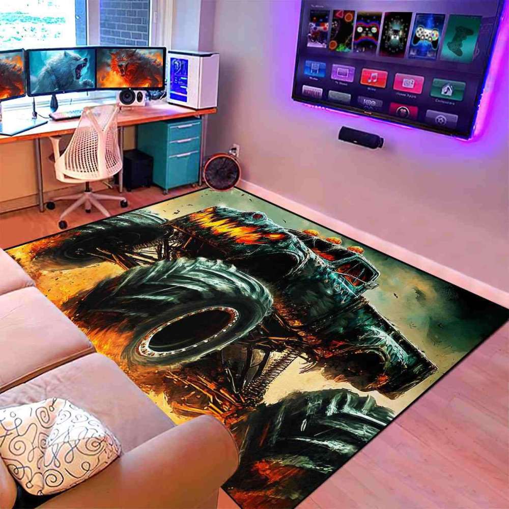 Dark Extreme Off-Road Truck Rug Ultra Non-Slip Room | CozyLil
