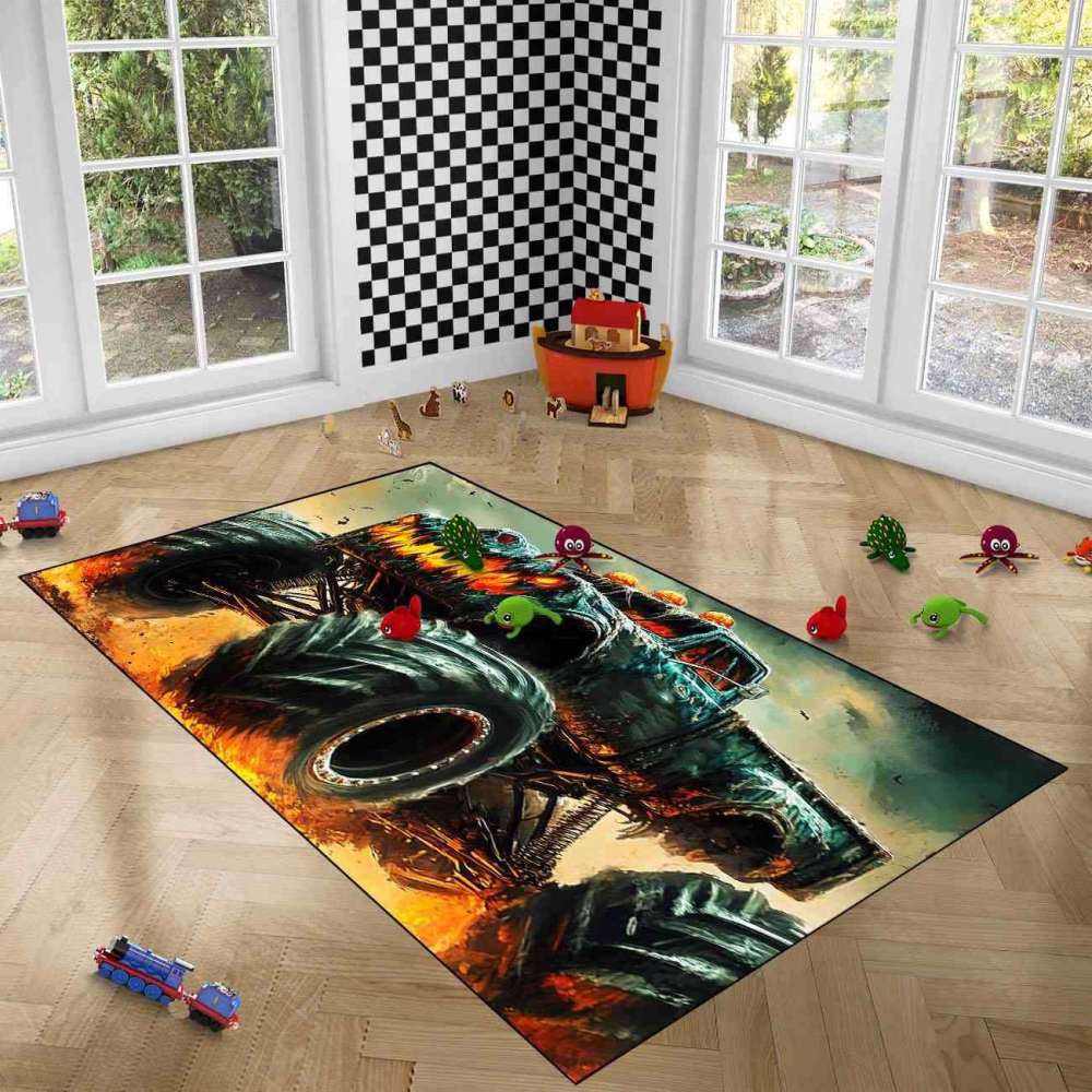 Dark Extreme Off-Road Truck Rug Ultra Non-Slip Room | CozyLil