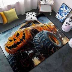 Pumpkin Giant Wheel Truck Rug Boys Playroom Decor | CozyLil