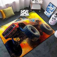 Watercolor Splash Giant Wheel Truck Rug Boys Room | CozyLil