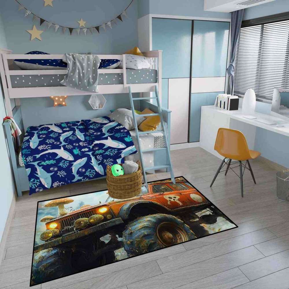 Mushroom Forest Giant Wheel Truck Rug Teens Decor | CozyLil