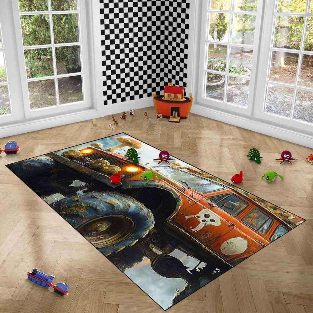Mushroom Forest Giant Wheel Truck Rug Teens Decor | CozyLil
