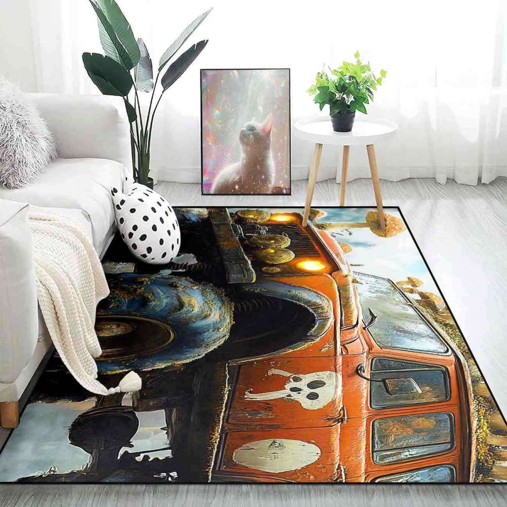 Mushroom Forest Giant Wheel Truck Rug Teens Decor | CozyLil