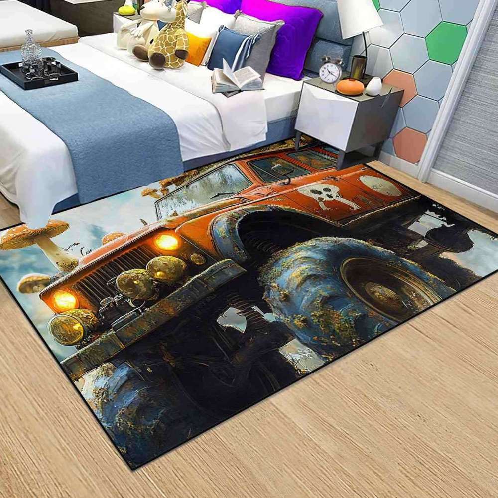 Mushroom Forest Giant Wheel Truck Rug Teens Decor | CozyLil