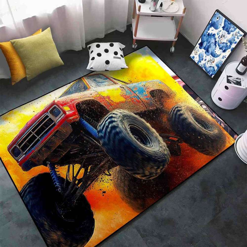 Mushroom Forest Giant Wheel Truck Rug Teens Decor | CozyLil