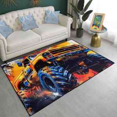Graphic Splatter Giant Wheel Truck Rug Gamer Decor | CozyLil