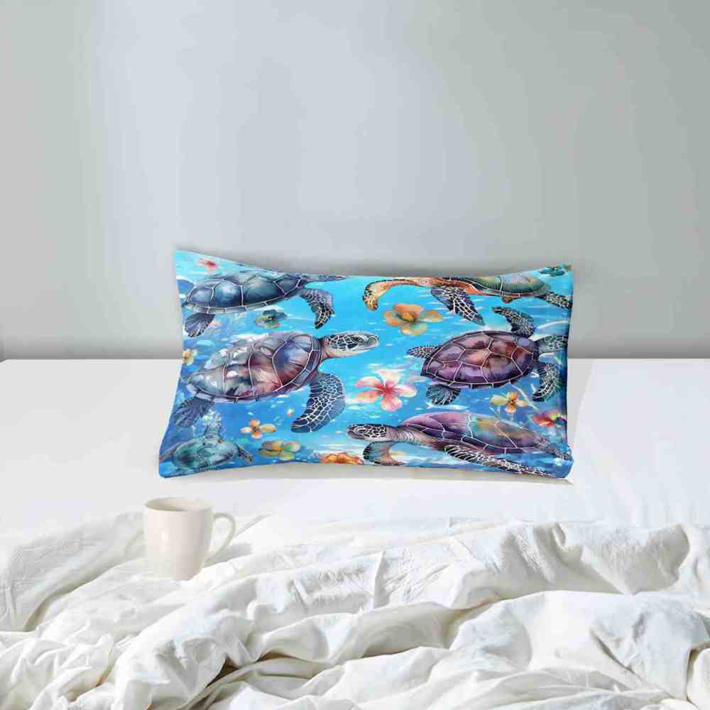 Watercolor Sea Turtle Galaxy Blue Comforter Set | CozyLil