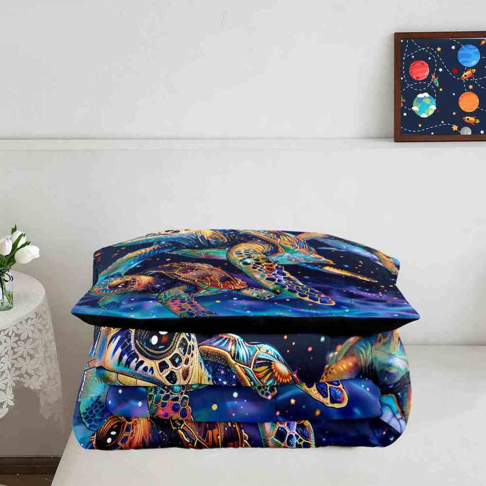 Cosmic Sea Turtle Galaxy Comforter Set for Kids & Teens | CozyLil