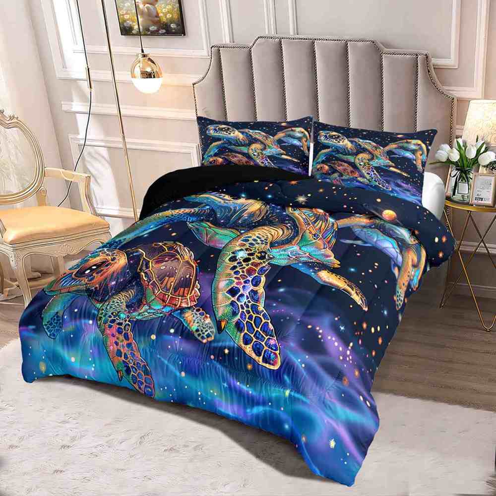 Cosmic Sea Turtle Galaxy Comforter Set for Kids & Teens | CozyLil
