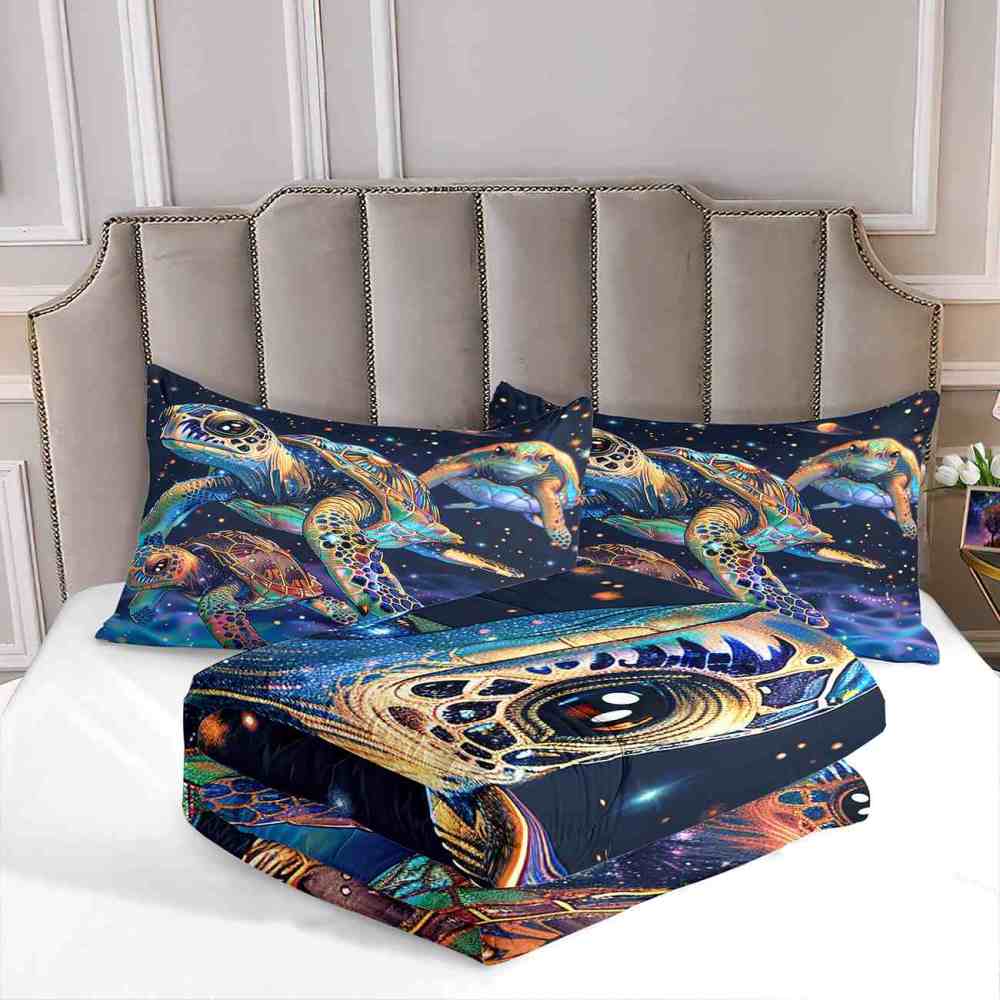 Cosmic Sea Turtle Galaxy Comforter Set for Kids & Teens | CozyLil