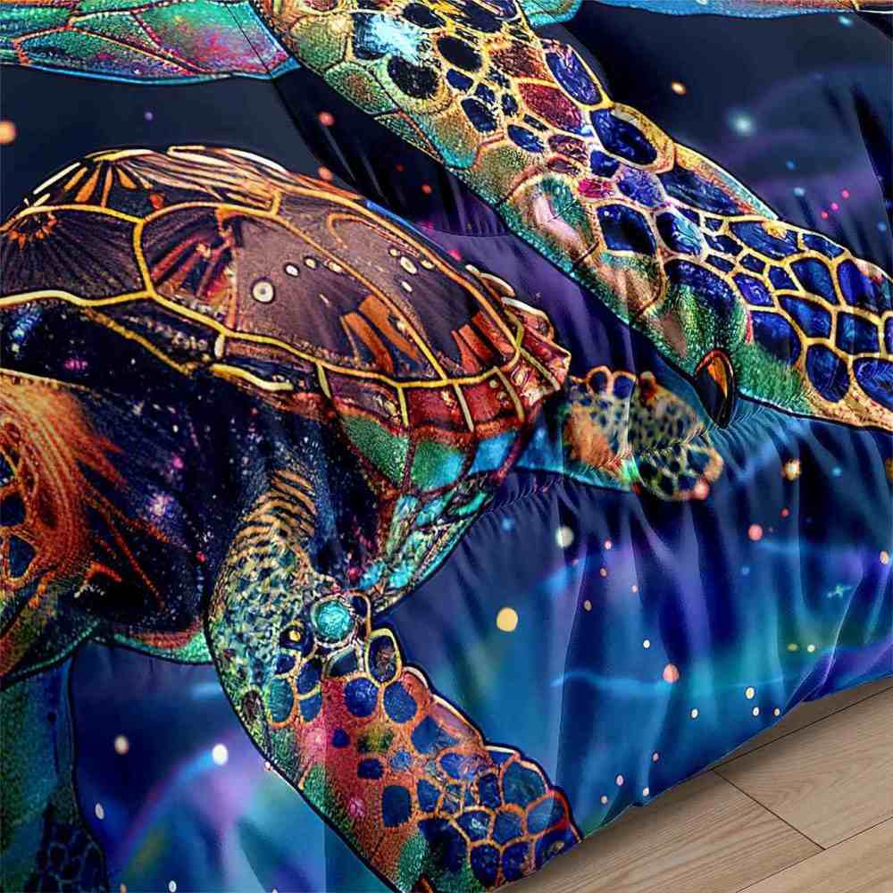 Cosmic Sea Turtle Galaxy Comforter Set for Kids & Teens | CozyLil