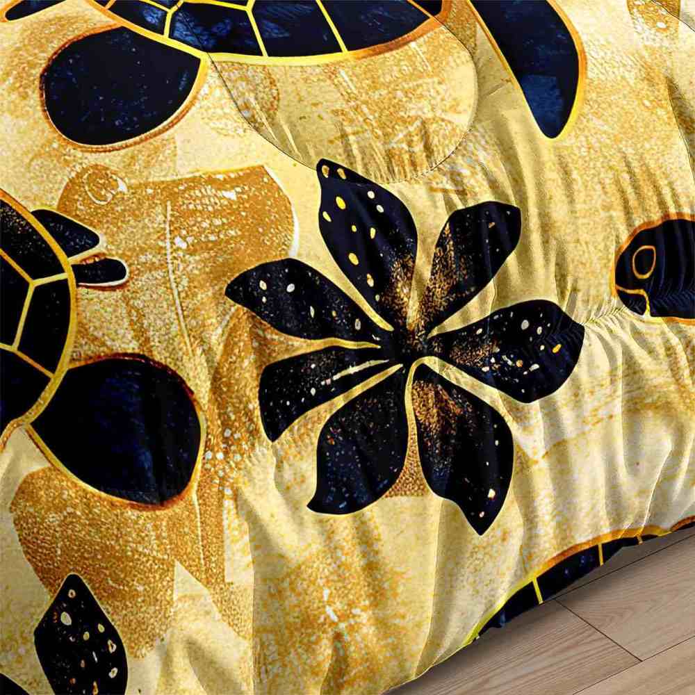 Nautical Sea Turtle & Floral Print Comforter Set for Kids | CozyLil
