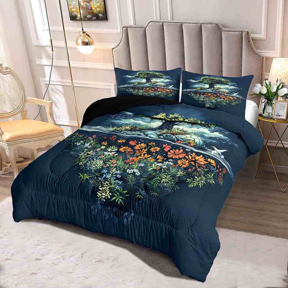 Mythical Turtle Island Tree of Life Comforter Set | CozyLil
