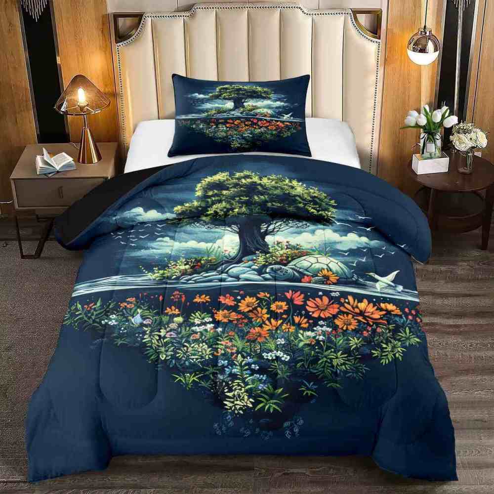Mythical Turtle Island Tree of Life Comforter Set | CozyLil