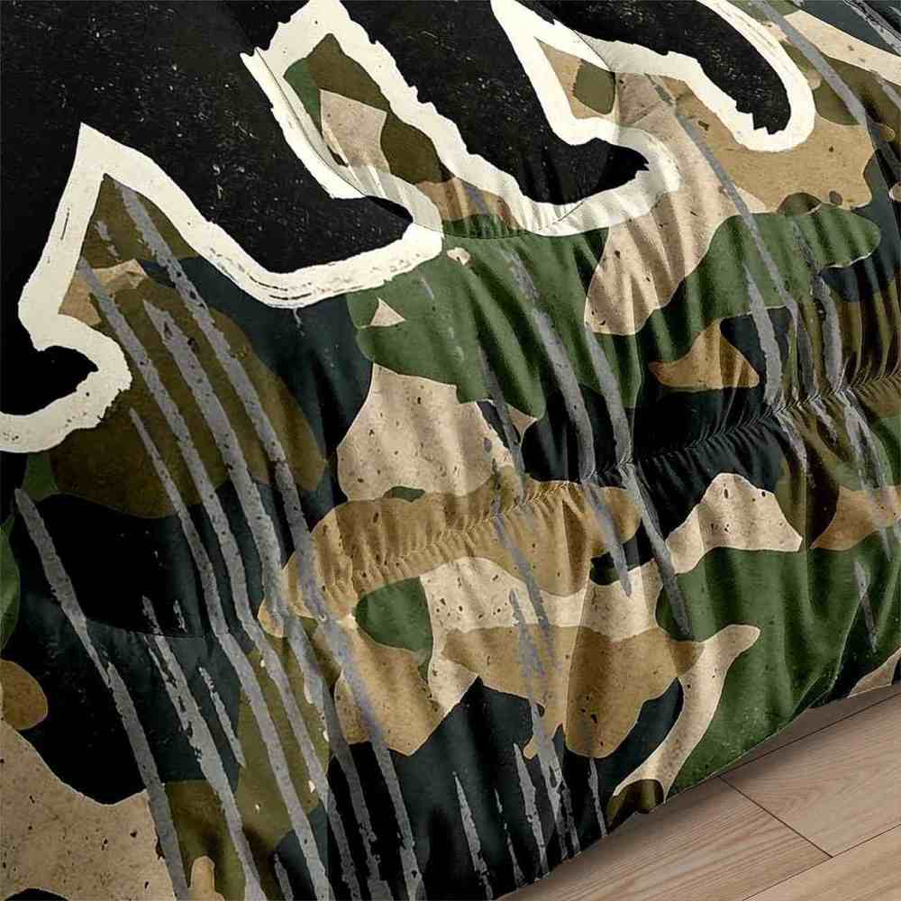 Camo Bear Silhouette Comforter Set Twin/Full Boys Bedding | CozyLil