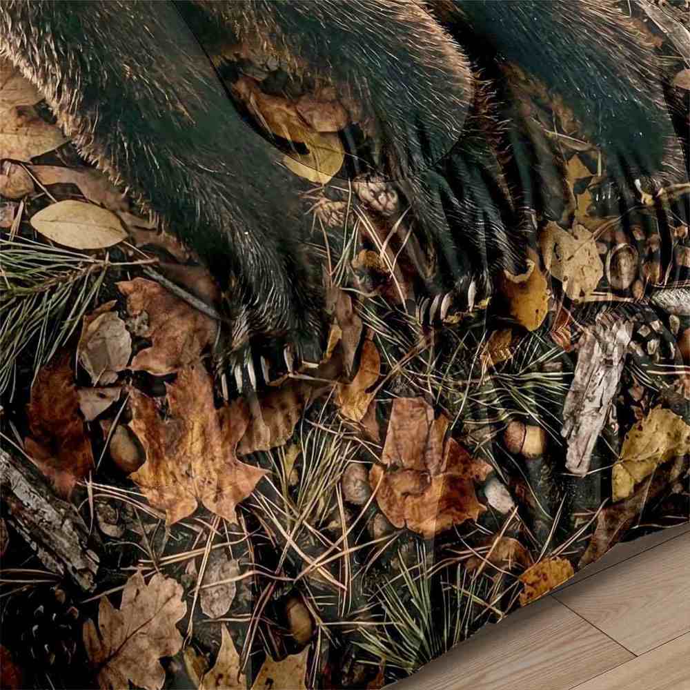 Autumn Forest Grizzly Bear Comforter Set Full/Queen | CozyLil