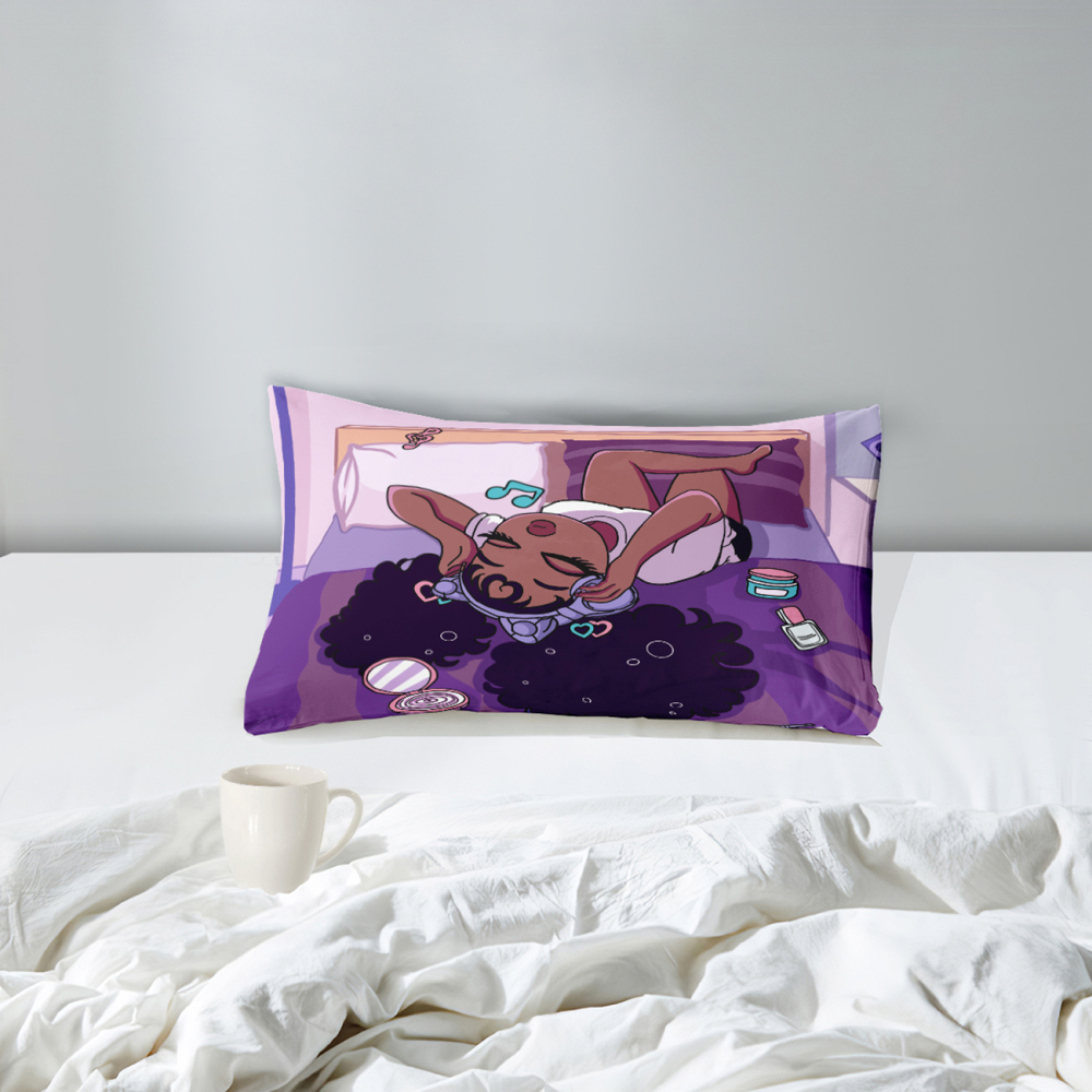Purple Music Melanin Girl Comforter Set with Headphones | CozyLil