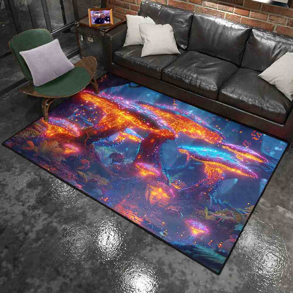 Alien Terrain Speckled Mushroom Gamer Room Rug | CozyLil