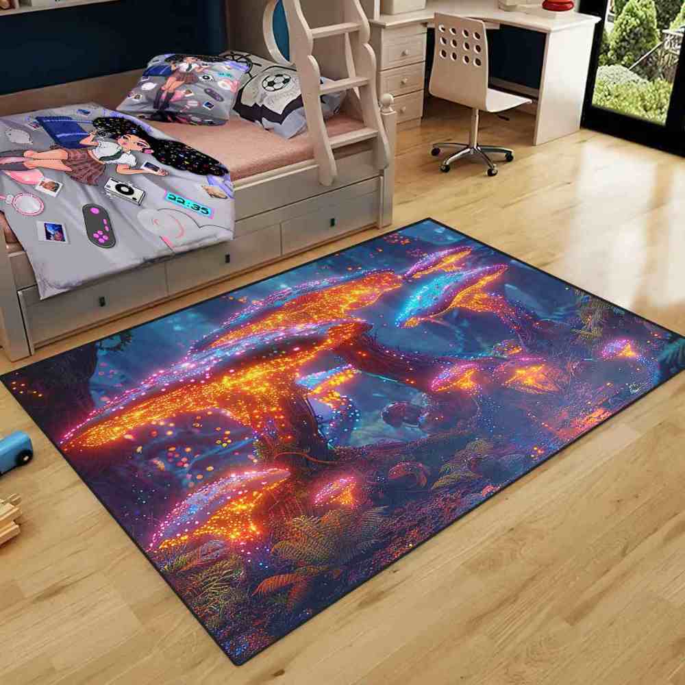 Alien Terrain Speckled Mushroom Gamer Room Rug | CozyLil