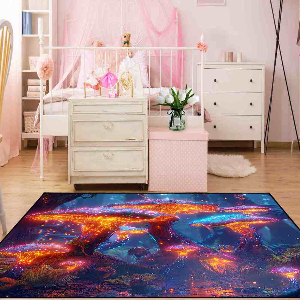 Alien Terrain Speckled Mushroom Gamer Room Rug | CozyLil
