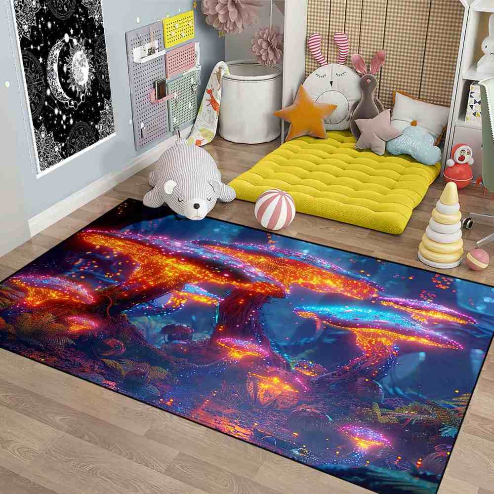 Alien Terrain Speckled Mushroom Gamer Room Rug | CozyLil