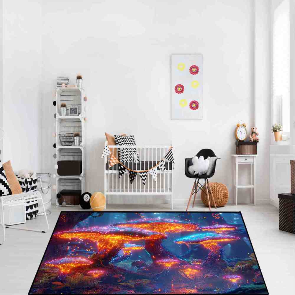 Alien Terrain Speckled Mushroom Gamer Room Rug | CozyLil
