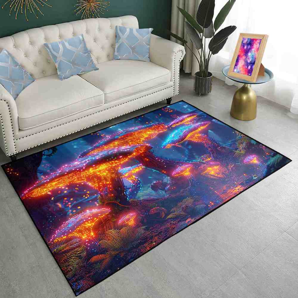 Alien Terrain Speckled Mushroom Gamer Room Rug | CozyLil