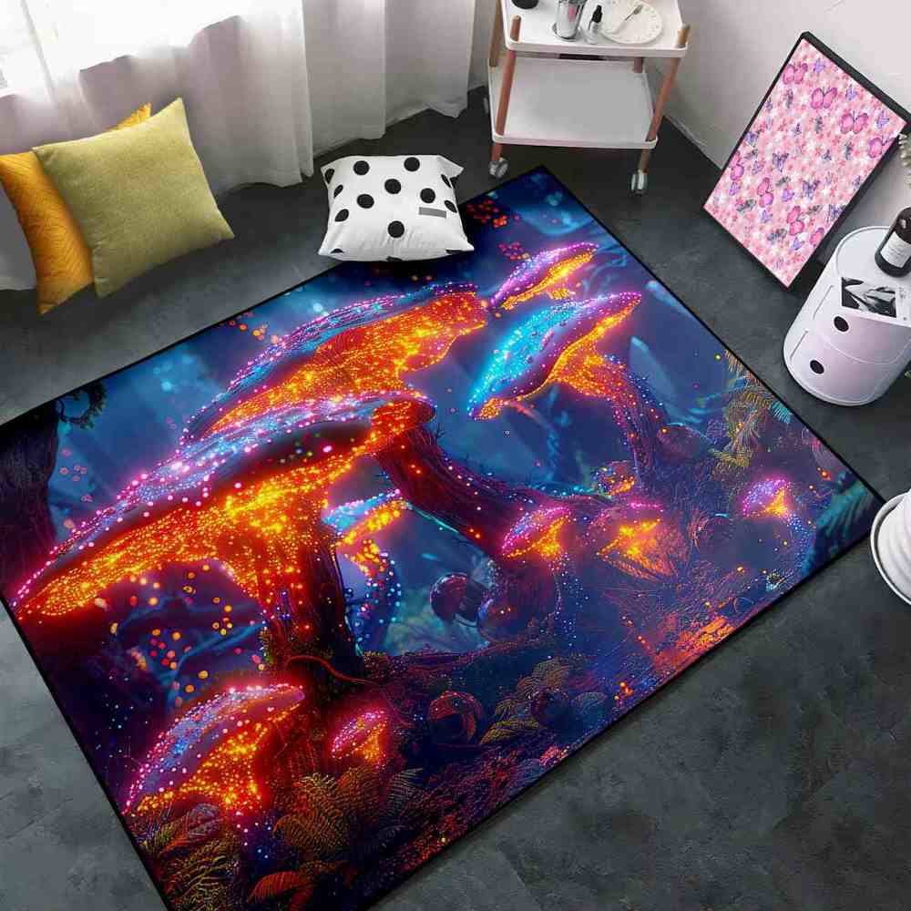Alien Terrain Speckled Mushroom Gamer Room Rug | CozyLil