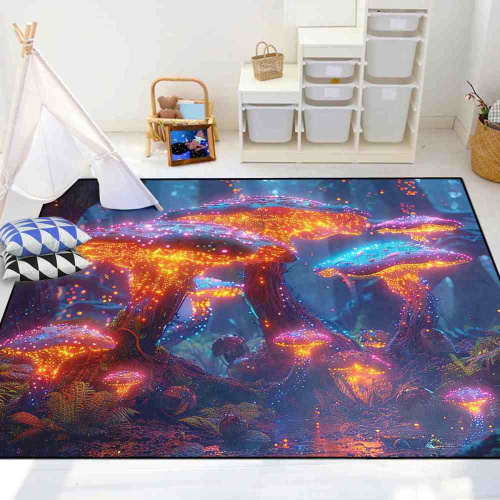 Alien Terrain Speckled Mushroom Gamer Room Rug | CozyLil
