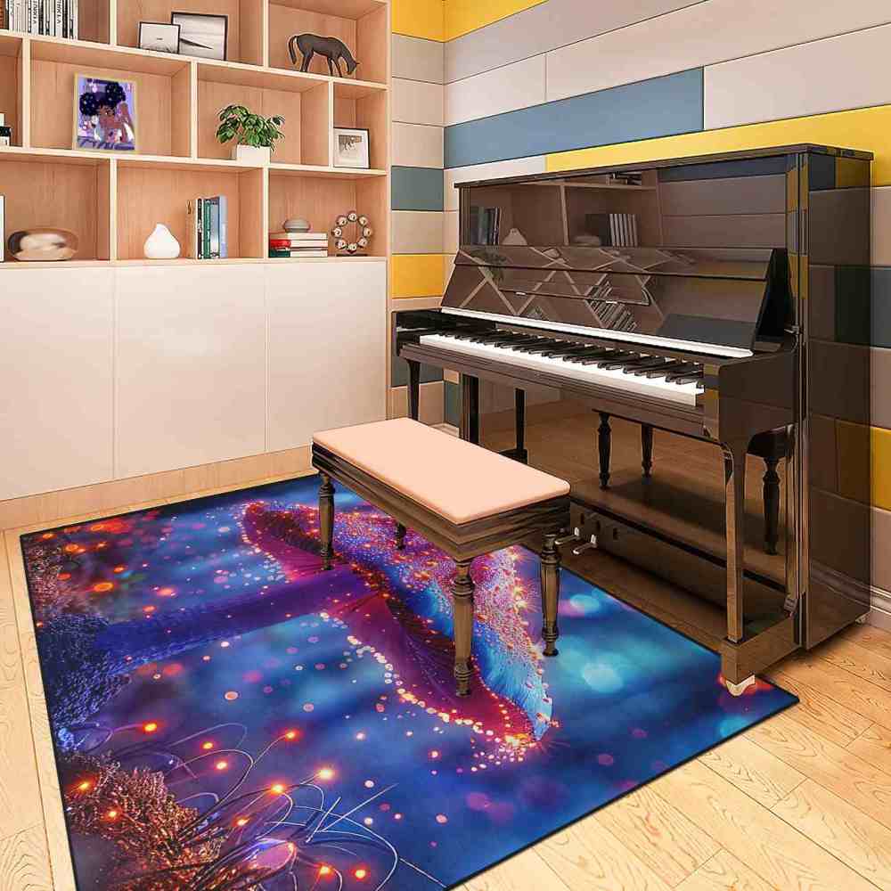 Majestic Mystical Pink Mushroom Living Room Rug | CozyLil