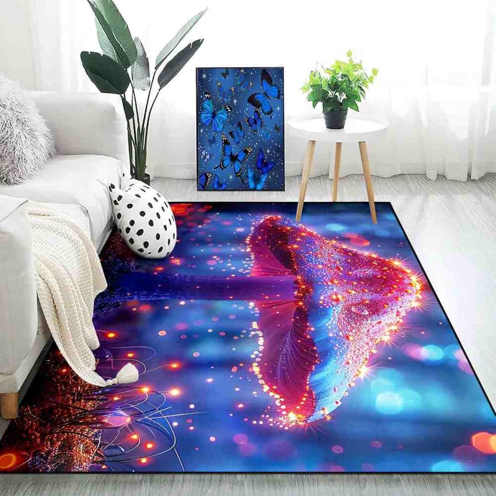 Majestic Mystical Pink Mushroom Living Room Rug | CozyLil