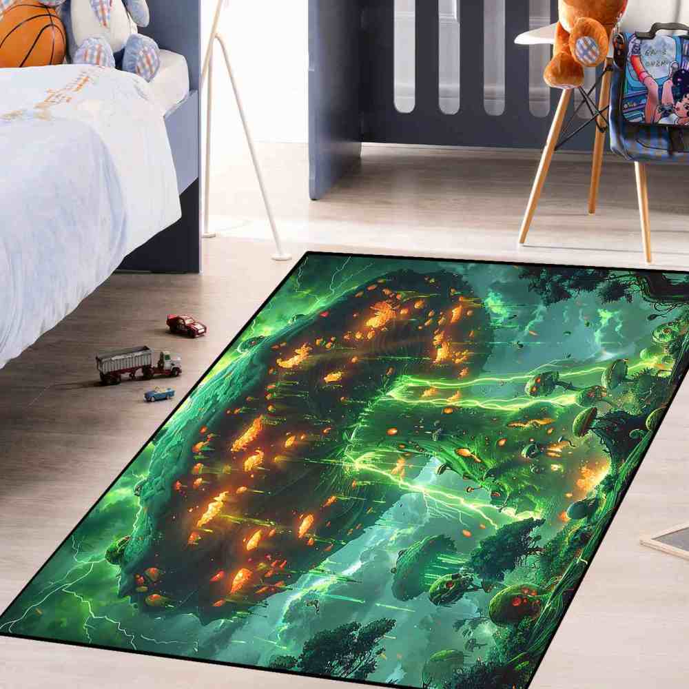 Magical Mushroom Fantasy Landscape Gamer Room Area Rug Upgrade Ultra Non-Slip | CozyLil